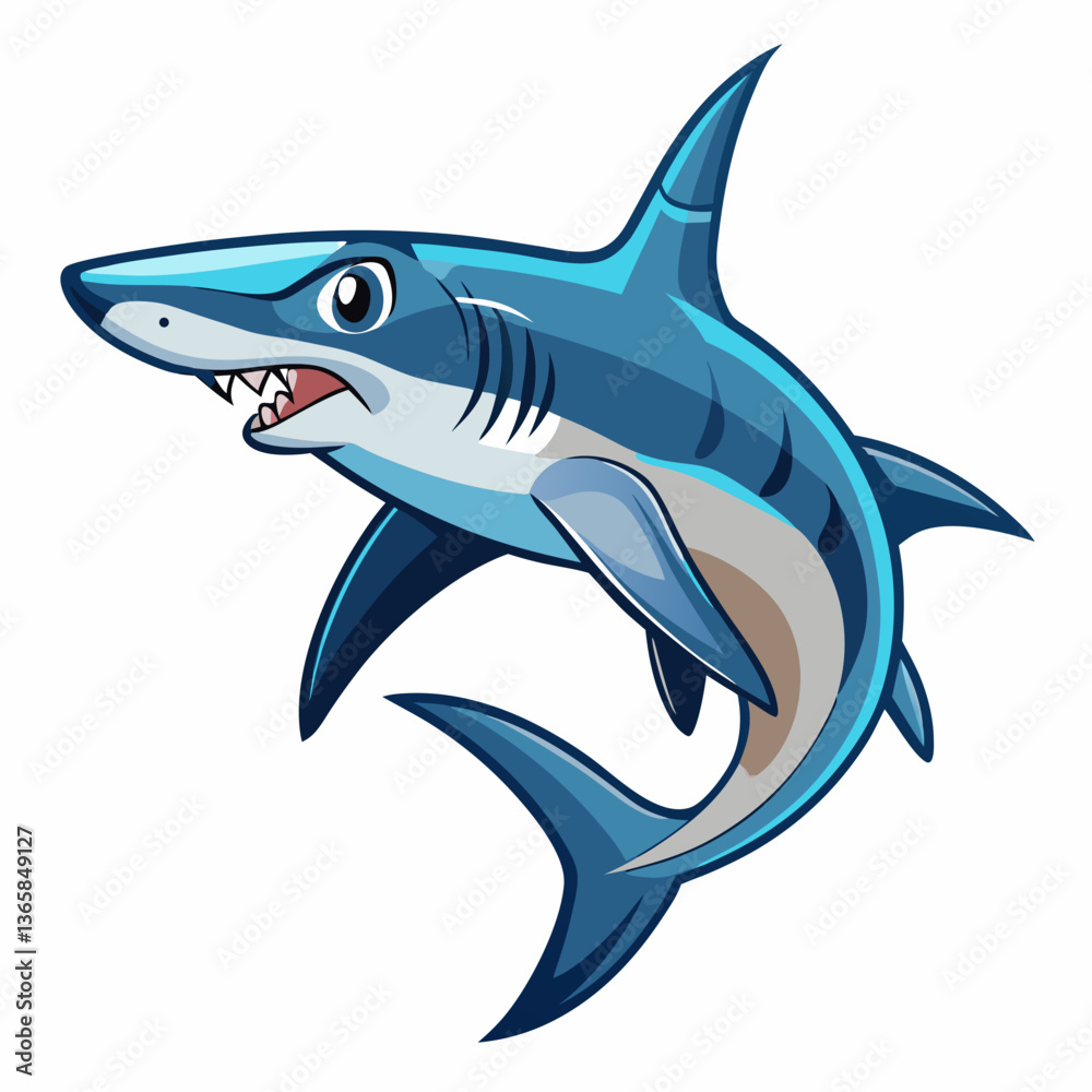 Obraz premium A hammerhead shark vector design perfect for marine-themed graphic projects.