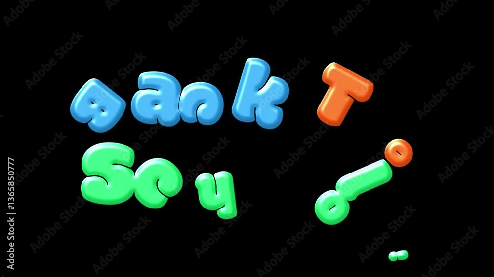 Back to School Colorful 3D Text Animation | Fun, Bouncy education animation on a black background