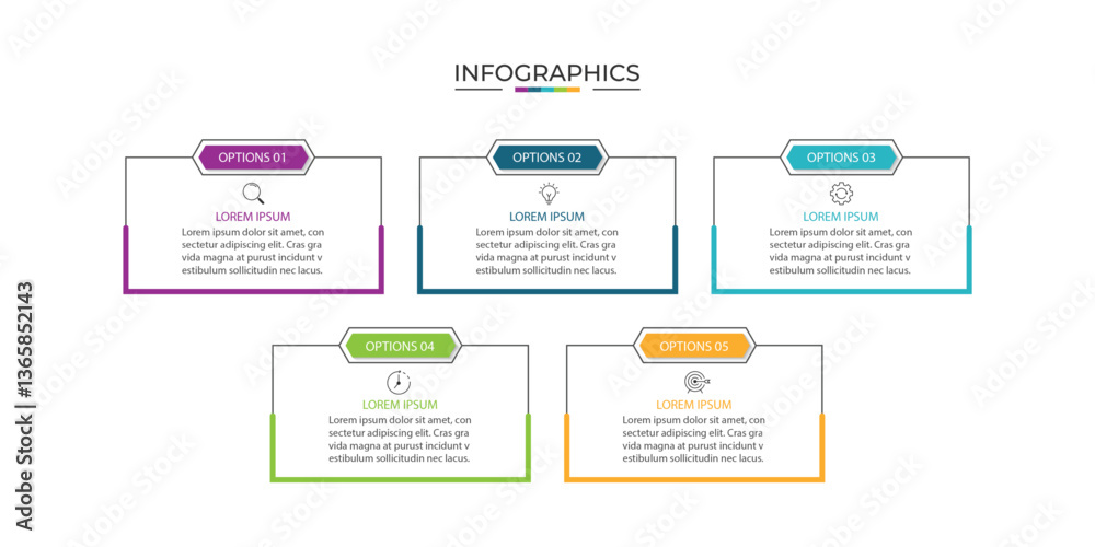 Vector Infographic label design template with icons and 5 options or steps. Vector Infographic label design template with icons and 5 options or steps.