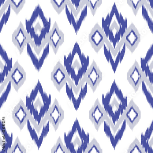 Ethnic Ikat motif seamless pattern for textile, tile, fabric, clothing, printing, decoration.
