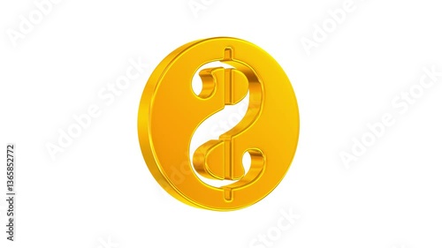 symbol dollar on white background. Isolated 3d illustration