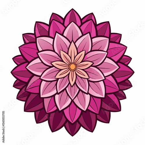 Dahlia icon on white background 
