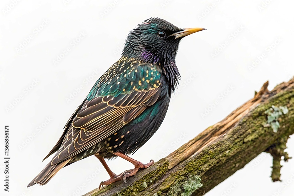 Obraz premium Common starling sturnus vulgaris isolated on transparent background 