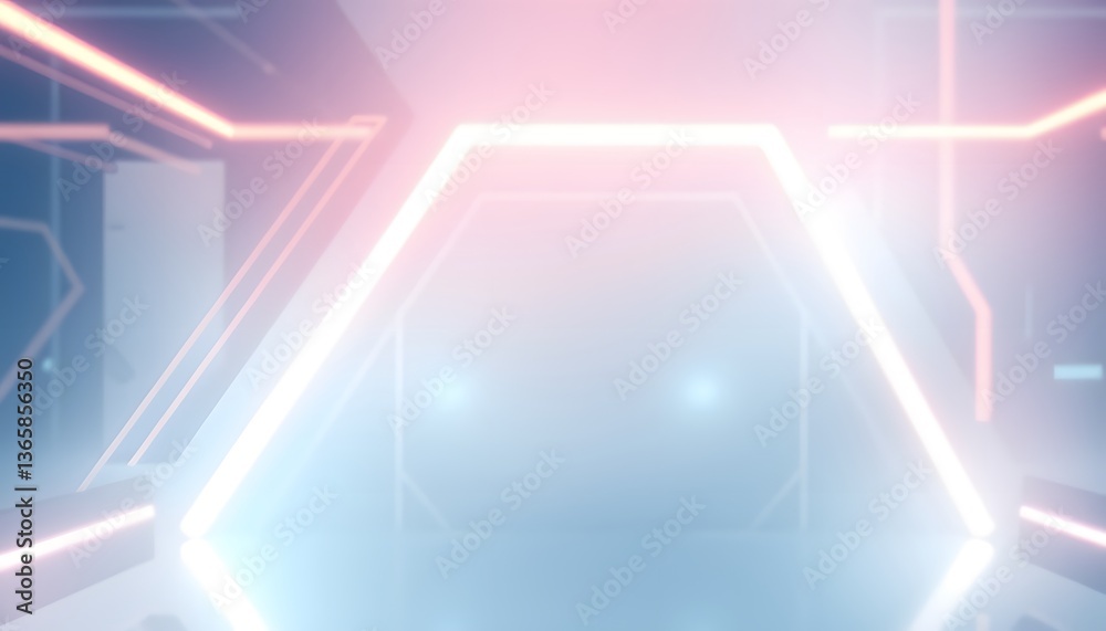 Fototapeta premium Dynamic futuristic light show modern studio visual art high-tech environment aerial perspective innovation and creativity