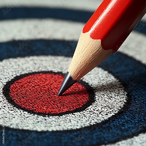 Red Pencil Targeting Bullseye.