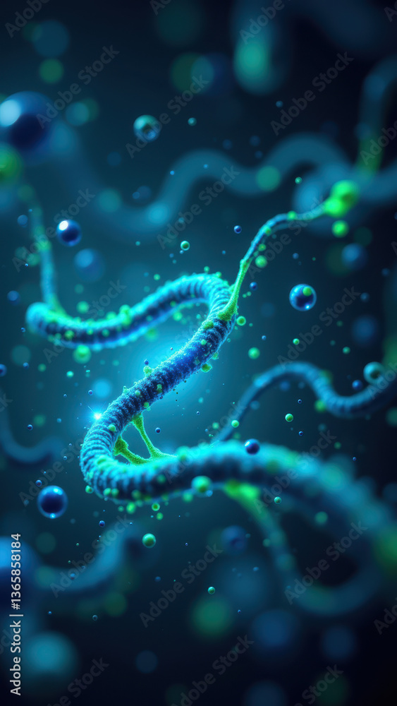 Magnesium Glycinate supplementation depicted with a magnified image of cells against a blue background.