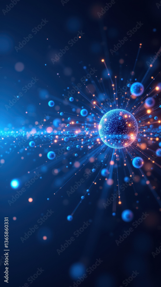 Fototapeta premium Magnesium Glycinate molecule illustration with a cosmic background, suggesting dietary supplement benefits.