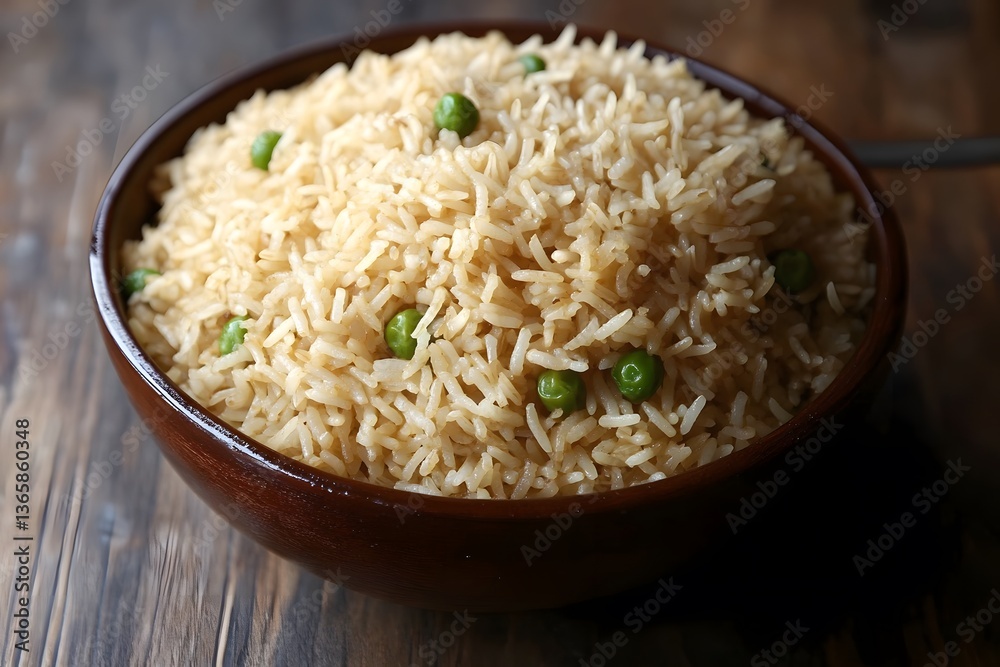 Delicious Pea Pulao Rice Bowl, Aromatic Indian Cuisine Delicious Pea Pulao Rice Bowl, Aromatic Indian Cuisine