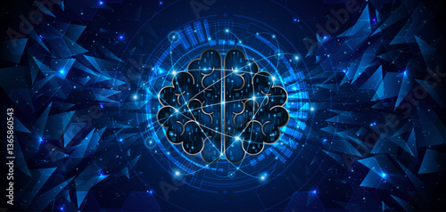 Circuit board of computer neural network or electronic artificial intelligence. Brain circuit technology. modern technology innovation concept background	