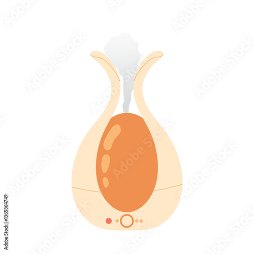 Humidifier. Electric aroma diffuser retro style. Healthy lifestyle, self care. Flat illustration on white background.