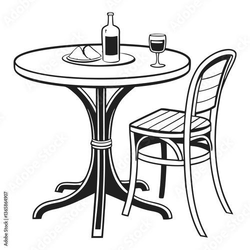 Dining table silhouette vector design