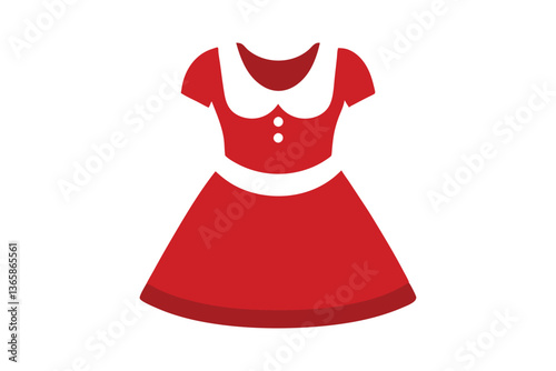 Vector art illustration of Authentic Bavarian dirndl dress.eps
