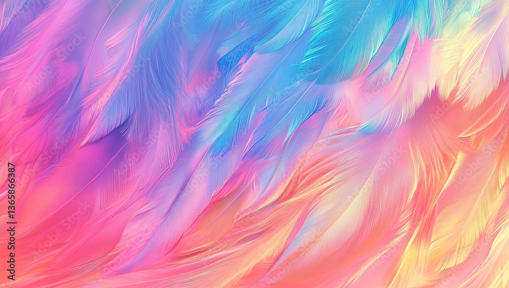 Vibrant, multicolored feather abstract background Vibrant, multicolored feather abstract background