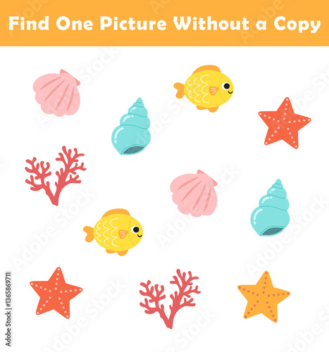 Canvas Print Find One Picture Without a Copy for Preschool Children
