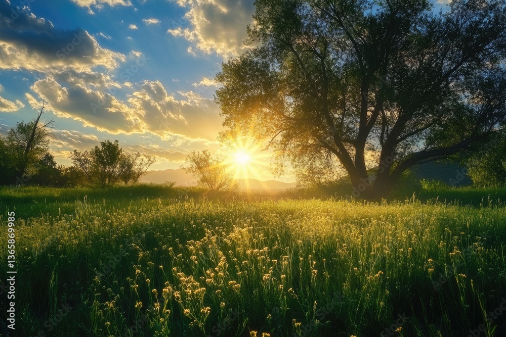 Obraz premium Victorville. Idyllic Landscape of Joshua Trees Under the Californian Sun
