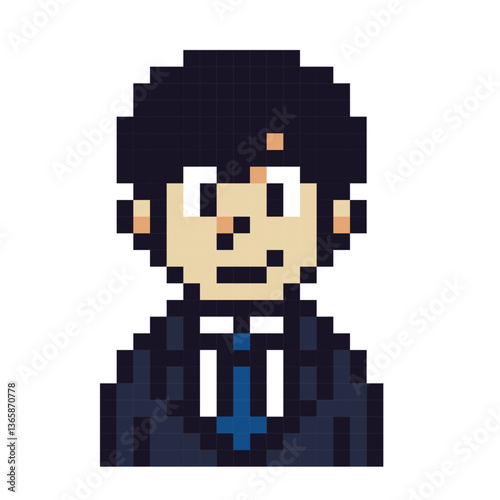 スーツを着た男性のピクセルアート