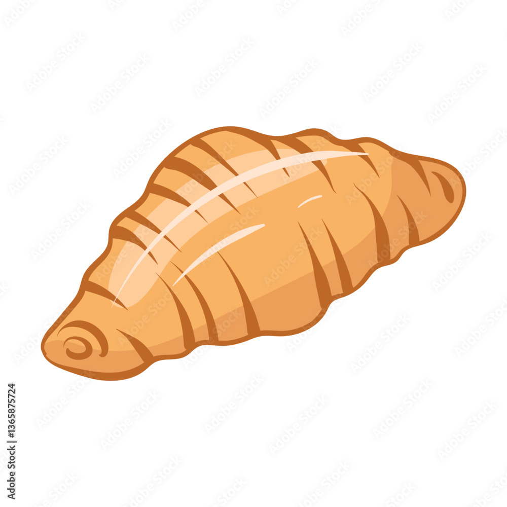French croissant. Fresh pastry, for menu, cafe, bakery, logo, packaging. Vector illustration. Sweet food isolated on white background. Tasty dessert for breakfast. French croissant. Fresh pastry, for menu, cafe, bakery, logo, packaging. Vector illustration. Sweet food isolated on white background. Tasty dessert for breakfast.