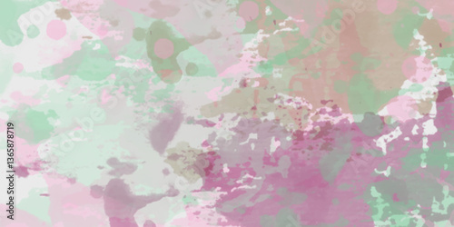 Abstract translucent multicolored watercolor background. Watercolor background. 3D illustration, 3D rendering. Colorful gradient ink colors wet effect hand drawn canvas background .