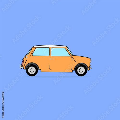 orange mini car vector illustration