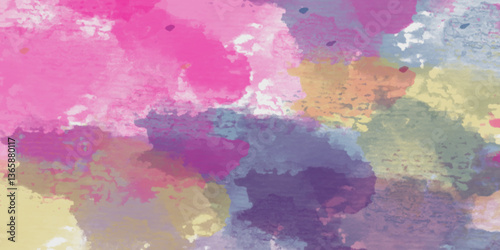 Abstract translucent multicolored watercolor background. Watercolor background. 3D illustration, 3D rendering. Colorful gradient ink colors wet effect hand drawn canvas background .