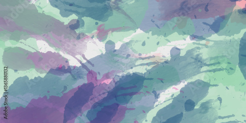 Abstract translucent multicolored watercolor background. Watercolor background. 3D illustration, 3D rendering. Colorful gradient ink colors wet effect hand drawn canvas background .