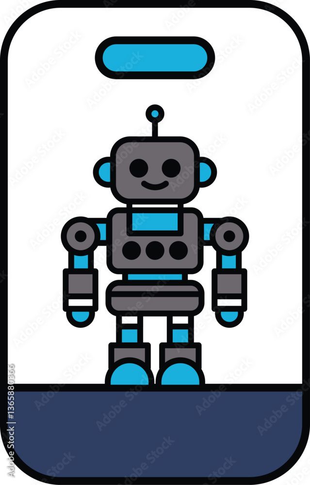 Fototapeta premium A robot is standing in a clear case