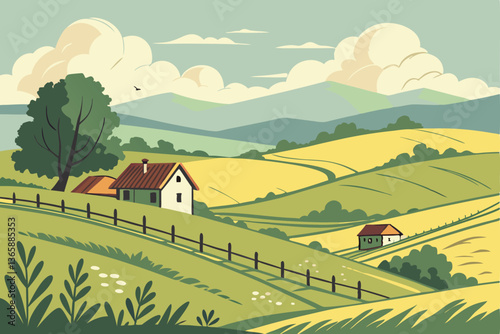 57 Lush green forest, serene woodland path, stepping stones across a stream, towering pine trees, misty atmosphere, vibrant moss-covered ground, dappled sunlight, ethereal glow, fantasy landscape, dig