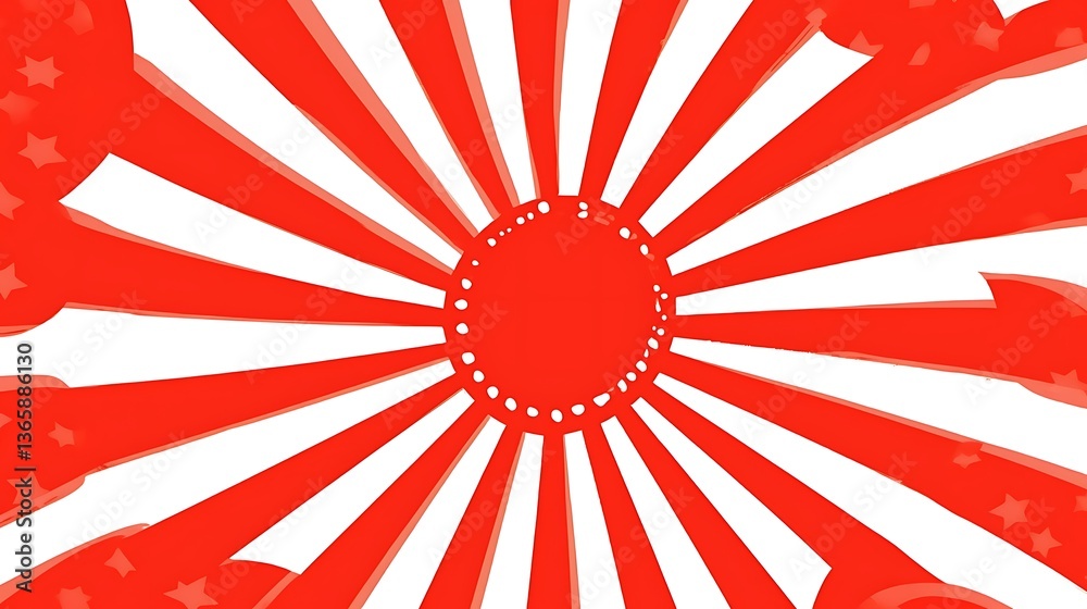 Fototapeta premium Abstract Red And White Rising Sun Design