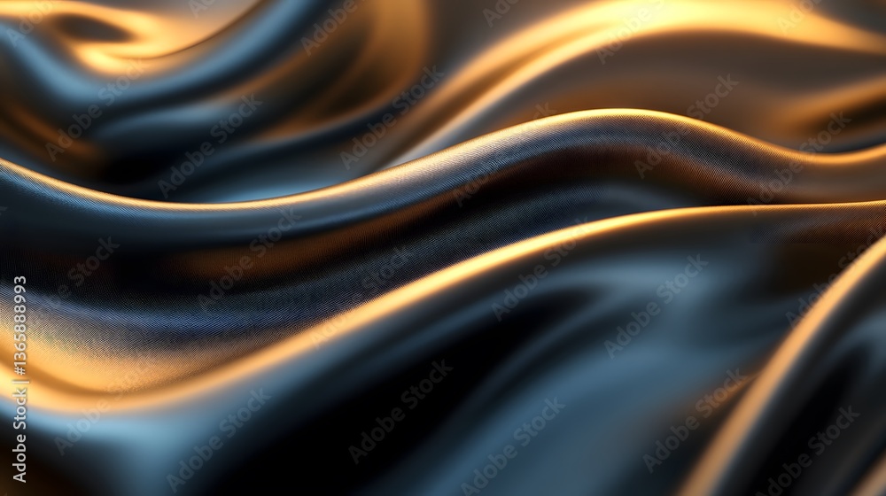 Obraz premium Close up image of a smooth rippling satin fabric surface