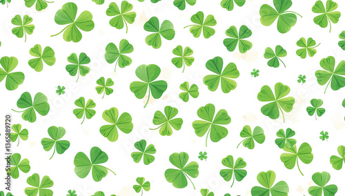 Leaf Patterns Shamrock Motif Art A Vibrant Background Image for St Patricks Digital Spaces