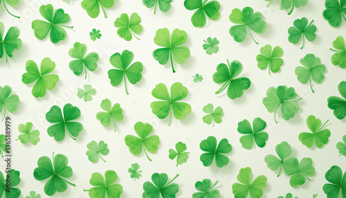Leaf Patterns Shamrock Motif Art A Vibrant Background Image for St Patricks Digital Spaces