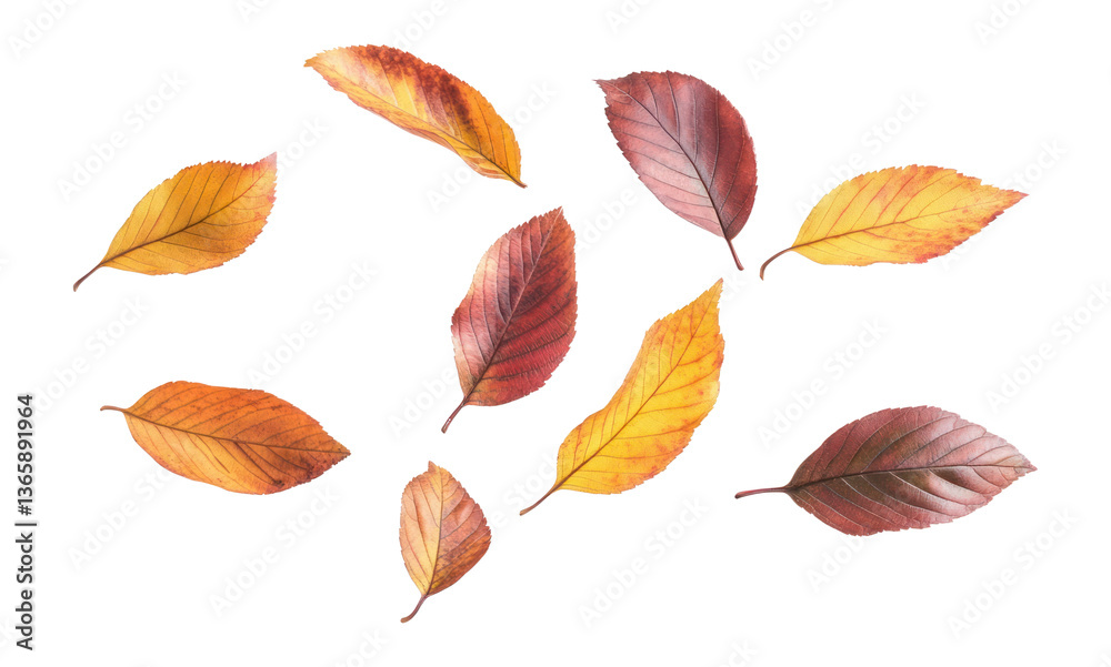 Obraz premium PNG Autumn leaf group leaves autumn leaves illustration.