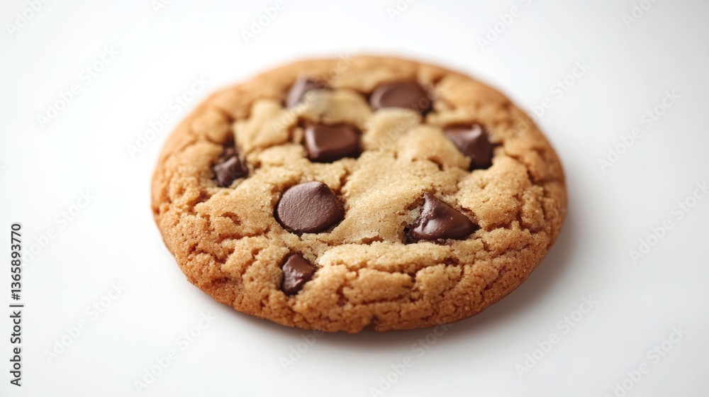 A freshly baked cookie isolated on a white background, warm and inviting