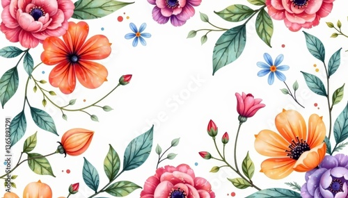 Subtle watercolor floral design endlessly repeats , retro, seamless