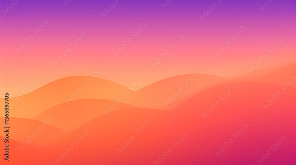 Obraz premium Abstract Orange And Purple Gradient Hillscape
