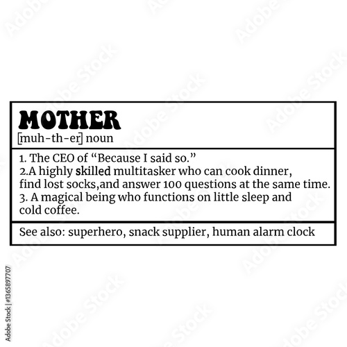 Mother Mom Funny Definition SVG Design
