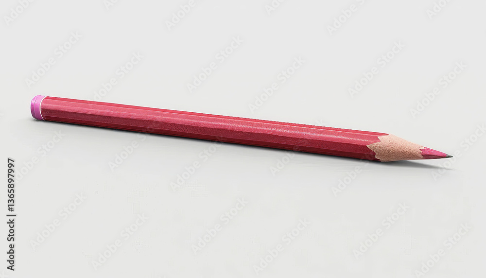 vibrant red pencil lies on smooth surface, showcasing its sharpened tip and glossy finish. This simple yet striking object evokes creativity and artistic expression vibrant red pencil lies on smooth surface, showcasing its sharpened tip and glossy finish. This simple yet striking object evokes creativity and artistic expression