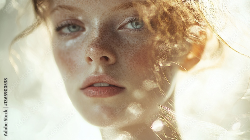 Ethereal Portrait with Light Trails and Soft Focus Ethereal Portrait with Light Trails and Soft Focus
