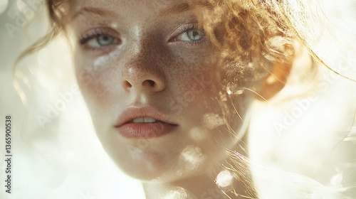 Ethereal Portrait with Light Trails and Soft Focus