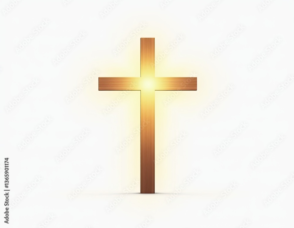Glowing Wooden Cross, Christian Symbol, Religious Image, Easter, Holy Week Glowing Wooden Cross, Christian Symbol, Religious Image, Easter, Holy Week