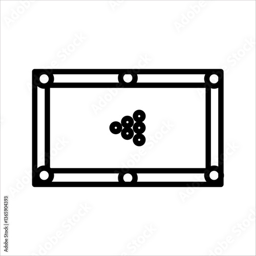 Linear pool table icon from Gaming outline collection. Thin line pool table icon isolated on white background. pool table trendy illustration