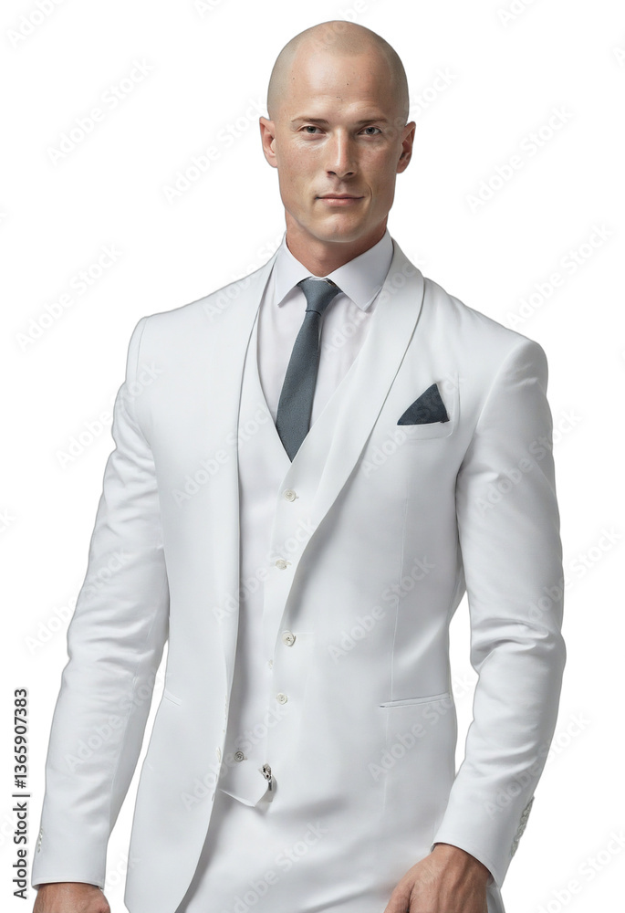 Polished portrait of a Swedish gentleman in formal attire against a minimalist backdrop.