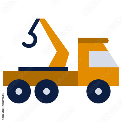 Tow Truck Flat Design Style Icon - Car Service