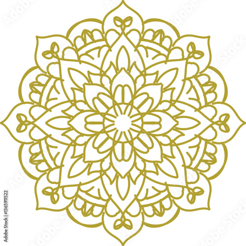 Circular pattern in the form of a mandala. Henna tattoo mandala. Mehndi style. Decorative pattern in oriental style. Coloring book page.