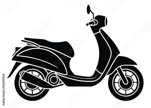 vintage scooter vector illustration, Scooter Shilutte icon, Scooter vector design.