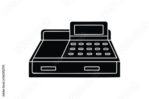 Cash Register on white background