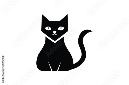 Cat shape logo icon on white background