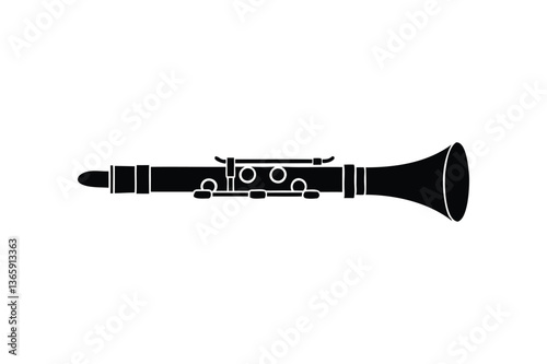 Clarinet icon on white background