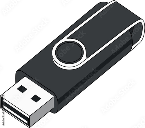 Modern USB Flash Drive Vector Art for Websites