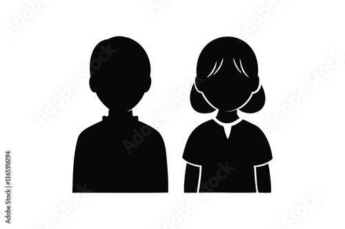 Girl and boy silhouette